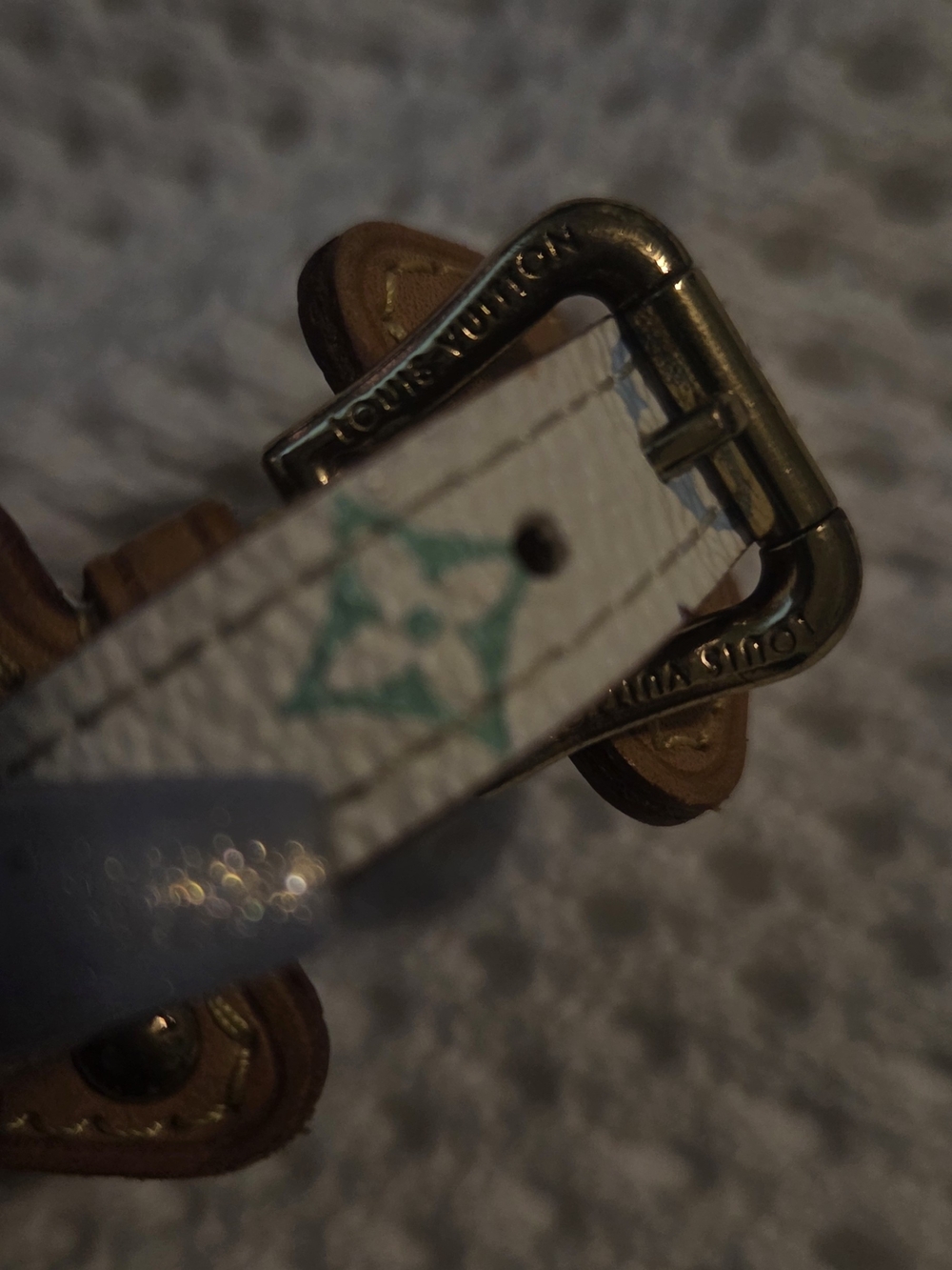 Louis Vuitton White Monogram Leather Key Strap